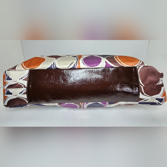 Coach Ashley Satin And Leather Satchel *Cream/Multi* EUC - Picture 7 of 16